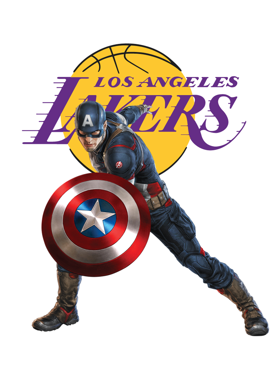 Los Angeles Lakers Captain America Logo vinyl decal